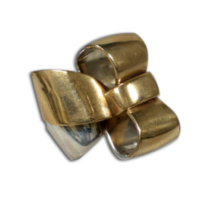 anello argento e bronzo