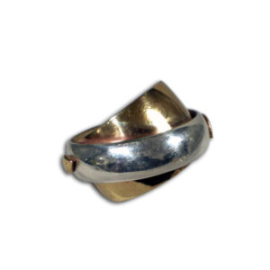 anello argento e bronzo