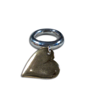anello cuore bronzo, fede argento