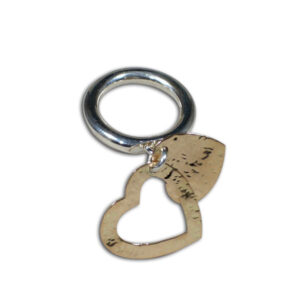 anello argento, ciondoli cuore oro