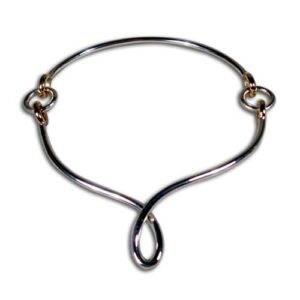 collana argento e bronzo, chiusura oro bianco
