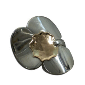 anello fiore argento e bronzo