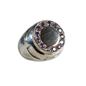 anello sigillo argento, oro e pietre preziose