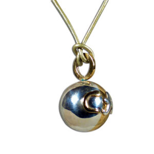 ciondolo sfera iniziali argento e bronzo