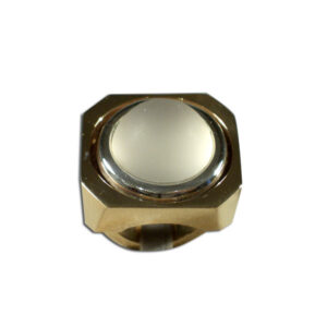 anello argento e bronzo con cristallo di rocca