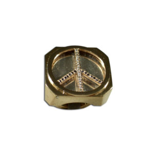 anello pace argento oro e brillanti