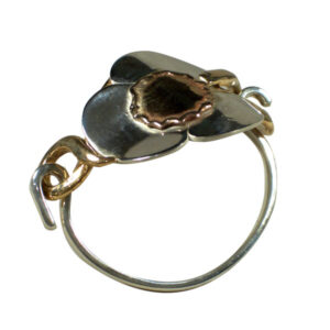 bracciale fiore argento e bronzo