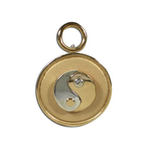 ciondolo yin yang argento e bronzo