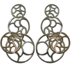 orecchini argento oro e brillanti