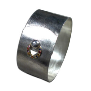 bracciale argento, oro e zaffiri