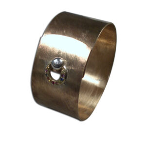 bracciale bronzo, oro e zaffiri