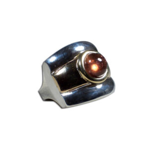 anello argento, oro, bronzo e tormalina