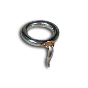 anello argento corno argento ponte oro