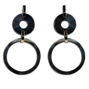 orecchini doppio cerchio argento e oro