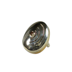 anello fontana argento e bronzo, brillanti brown