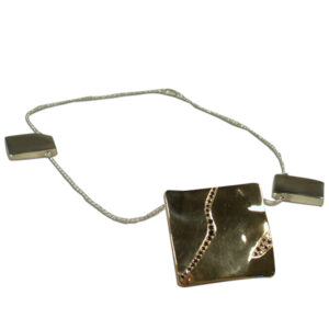 collana mattonella bronzo brillanti neri