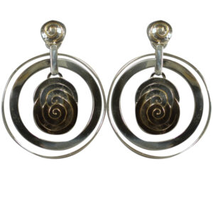 orecchini doppia spirale argento e oro
