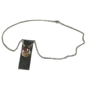 collana argento e bronzo con rubino
