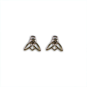 orecchini mosche argento, oro e brillanti brown