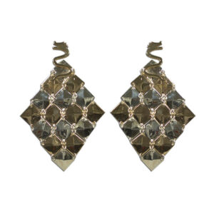 orecchini rombo-drago argento e bronzo