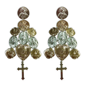 orecchini madonne argento e bronzo