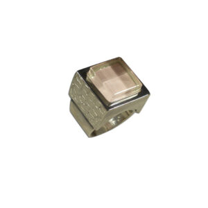 Anello mattonella argento glass