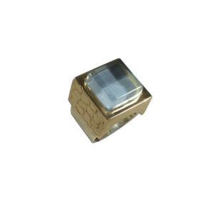 anello mattonella argento e bronzo glass