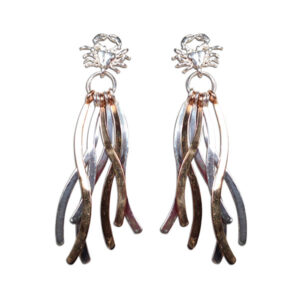 orecchini alghe argento e bronzo