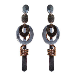 orecchini spirale argento e bronzo