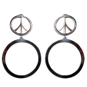 orecchini pace argento e bronzo