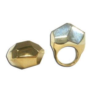 anello cubico argento e bronzo