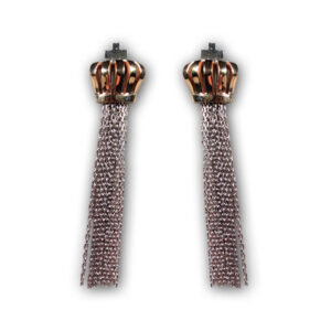orecchini corone argento nappe argento bagno oro