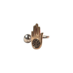 anello manina argento, oro e brillanti