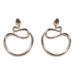 orecchini serpenti argento e brillanti brown