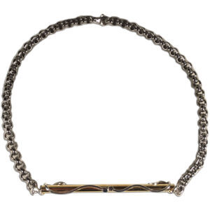collana argento brunito, stecca bronzo