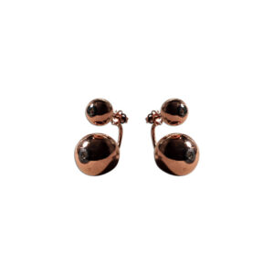 orecchini sfera argento dorato, brillanti brown