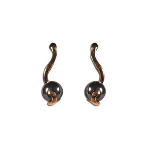orecchini serpenti bronzo, sfera ematite