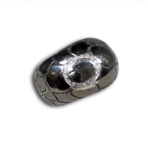anello argento brunito e brillanti