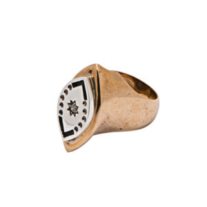 anello occhio argento e bronzo brillante brown