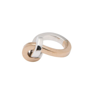 anello piccolo nodo argento e bronzo