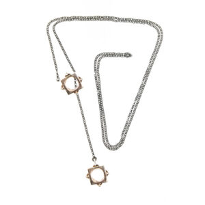 catena ingranaggio argento e bronzo brillanti brown