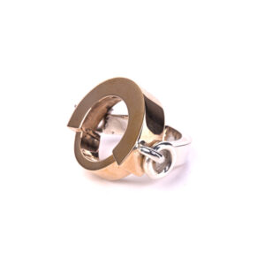 Anello geometria argento e bronzo