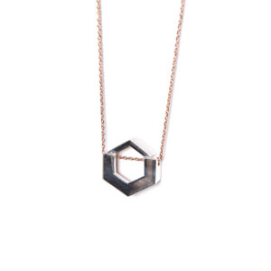 Collana geometria argento e bronzo