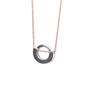Collana geometria argento e bronzo