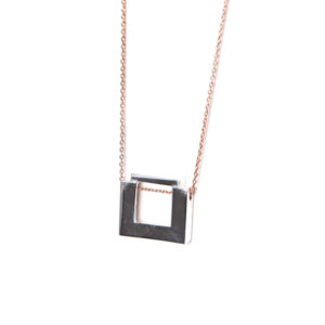 Collana geometria argento e bronzo