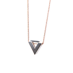 Collana geometria argento e bronzo