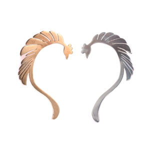 Orecchino fenice argento e bronzo