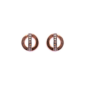 Orecchini ponte 9kt brillanti brown