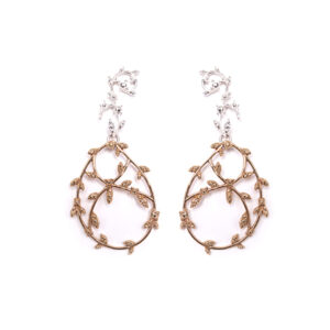 Orecchini goccia argento e bronzo
