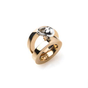 Anello sfera argento e bronzo
